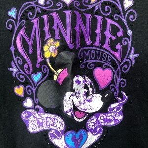 Disney Minnie Mouse Black and Purple Hoodie Nice
